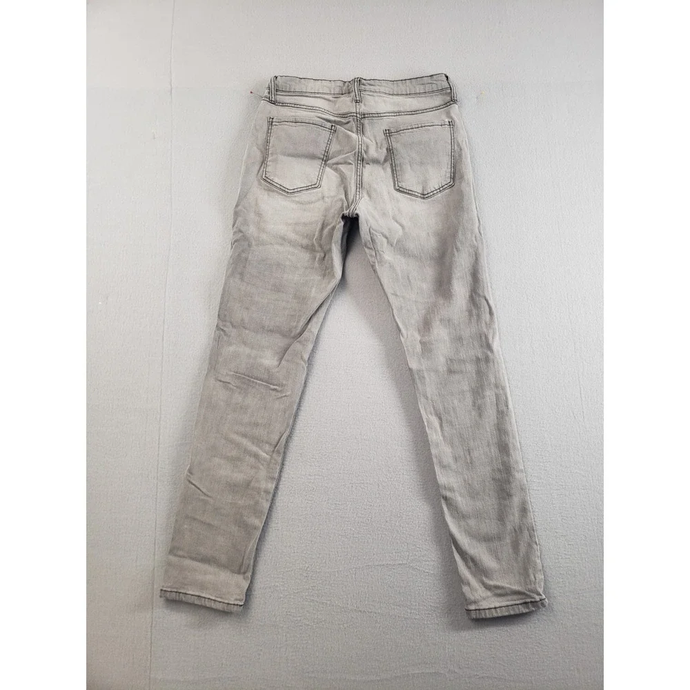 Nova Men Jean 32 Gray Denim Slim Fit Acid Wash Mid Rise Stretch 5 Pocket Design